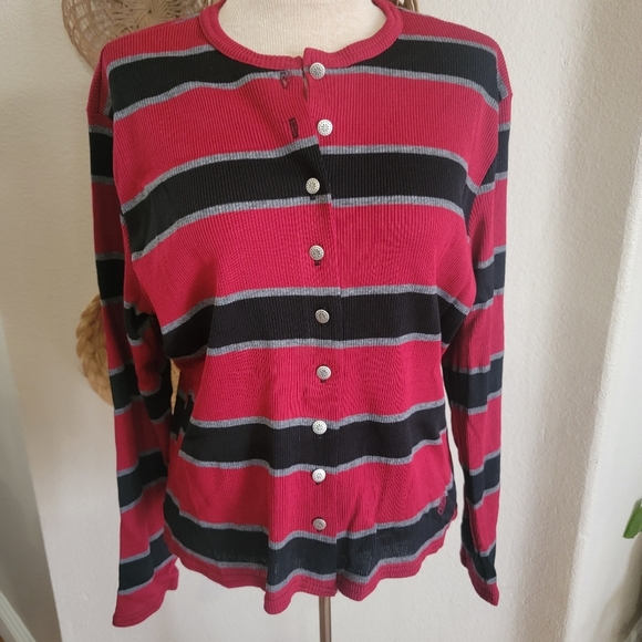 Wrangler Stripped Cardigan Sweater - Picture 1 of 5